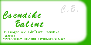 csendike balint business card